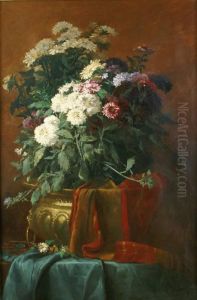 Vase De Fleurs Sur Un Entablement