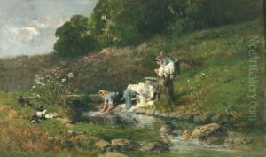 Lavandieres Au Bord De La Source