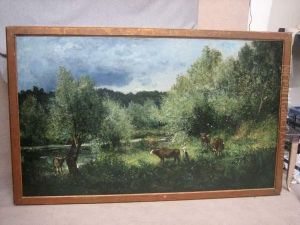  Paysanne Menant Ses Vaches A La Riviere 