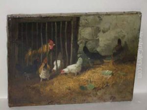 Scene De Basse-cour by Alexandre Defaux