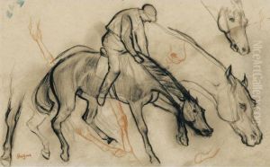 Jockey, Etudes De Cheval by Edgar Degas