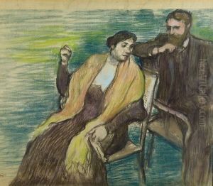 Esquisse Pour Un Portrait De Monsieur Et Madame Louis Rouart by Edgar Degas