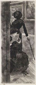 Au Louvre, Le Peinture, Mary Cassatt by Edgar Degas