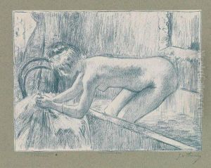 La Sortie De Bain by Edgar Degas