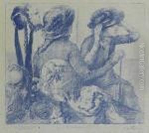 Chez La Modiste; La Sortie De Bain From Quinze Lithographies by Edgar Degas
