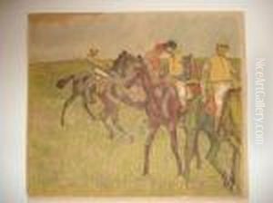 [avant La Course] by Edgar Degas