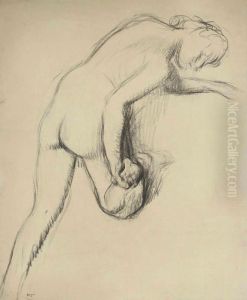 Etude De Nu by Edgar Degas