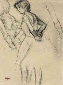 Danseuse Rattachant Sa Ceinture by Edgar Degas