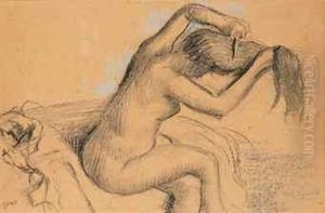 Femme Nue Se Coiffant by Edgar Degas
