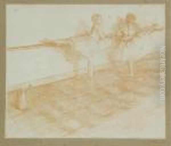 Dancers Practising At The Barre - view 1