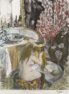 Femme Nue Se Coiffant by Edgar Degas