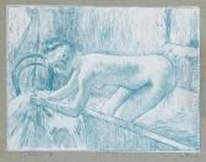 La Sortie De Bain From Quinze Lithographies by Edgar Degas
