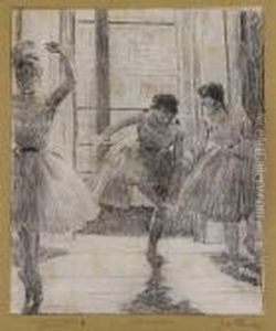 Avant La Classe, Danseuses Dans Une Salle D'exercice From Quinze Lithographies by Edgar Degas