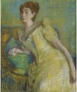Femme Assise, Robe Jaune by Edgar Degas