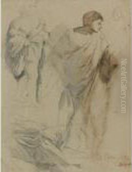 Etude De Figures Drapees (a Double Sided Drawing) - view 1