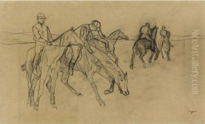Avant La Course by Edgar Degas