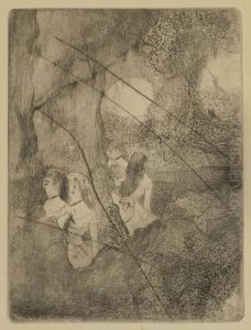 Danseuses Dans La Coulisse by Edgar Degas