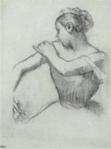 Danseuse Rajustant Son Epaulette by Edgar Degas