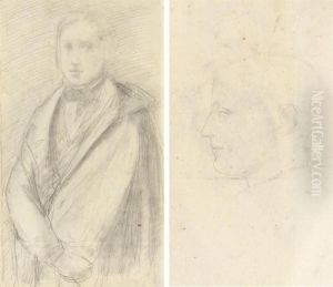 Autoportrait Tourne Vers La
Gauche (recto); Tete D'homme D'apres Un Maitre Italien (verso) by Edgar Degas