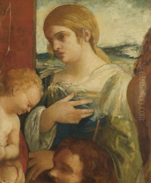 Copie D'apres "la Sainte Famille" De Sebastiano Del Piombo - view 1