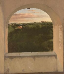 Paysage D'italie Vu Par Une Lucarne by Edgar Degas