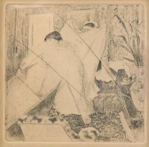 La Sortie De Bain by Edgar Degas