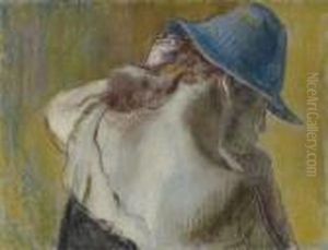 Femme Au Chapeau Bleu (buste) by Edgar Degas