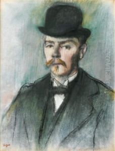 Alexis Rouart (buste D'homme En Chapeau Melon) by Edgar Degas