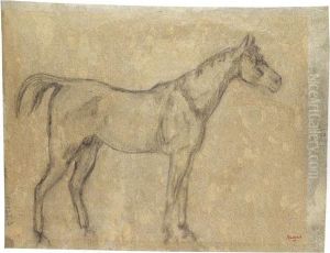 Cheval De Profil Vers Ladroite by Edgar Degas