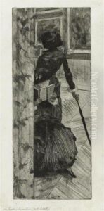 Mary Cassatt At The Louvre: The Paintings Gallery (reed And Shapiro 52) by Edgar Degas