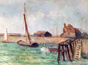 The Chenal at Low Tide, Honfleur by Maximilien Luce