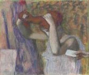 Femme Se Coiffant, La Lettre by Edgar Degas