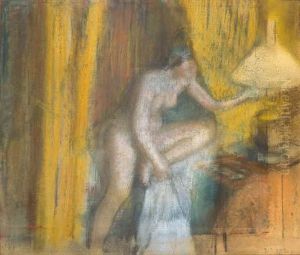 Le Coucher (femme Eteignant Sa Lampe) by Edgar Degas