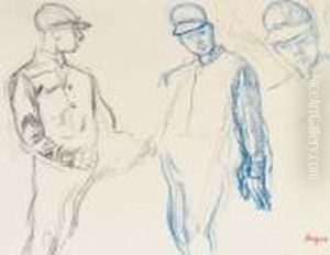 Jockeys (trois Etudes) by Edgar Degas
