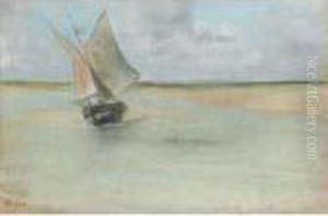 Bateau De Peche A L'entree Du Port De Dives by Edgar Degas