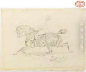Cavalier; D'apres Alfred De Dreux by Edgar Degas