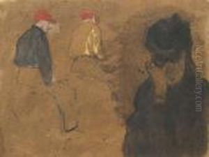 Deux Jockeys - Femme A La Lorgnette by Edgar Degas