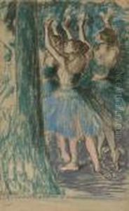 Groupe De Danseuses (decor D'arbres) by Edgar Degas