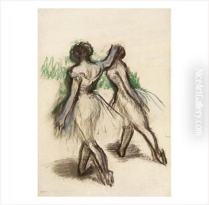 Deux Danseuses (fond Vert) by Edgar Degas