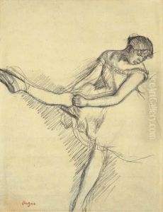 Danseuse Assise, Reajustant Son Bas by Edgar Degas