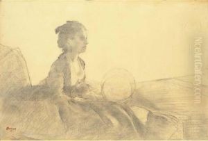 Madame Camus (femme A L'eventail) by Edgar Degas