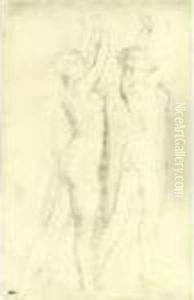 Deux Femmes Nues, Les Bras Leves by Edgar Degas