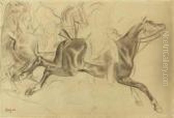 Cavaliers En Habit; Etude
D'apres Carle Vernet's La Chasse Au Cerf, Le Jour De Saint-hubert - view 1