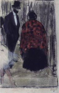 Ludovic Halevy Parlant Avec Mme Cardinal by Edgar Degas
