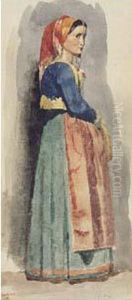 Jeune Italienne En Costume De Paysanne Jeune Italienne En Costume De Paysanne
