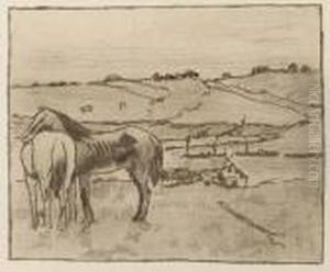 Chevaux Au Paturage by Edgar Degas