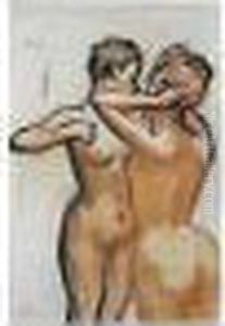 Deux Femmes Nues, Debout by Edgar Degas