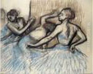 Groupe De Danseuses, Vers 1900. by Edgar Degas