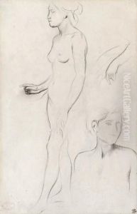 A Nude Study For The Figure Of 
Semiramis And Futher Studies For Herhand And The Head And Shoulders Of 
An Attendant