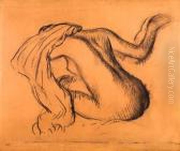 Femme Nue Assise, S'essuyant - view 1